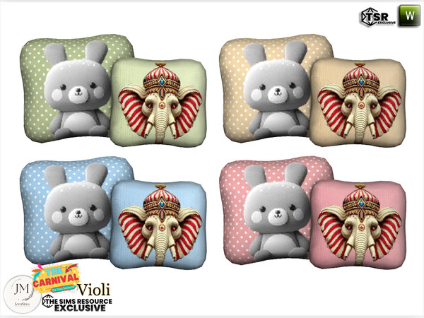 Sims 4 — The carnival Violi seat cushions by jomsims — Step into a world of softness and whimsy with the Violi Nursery