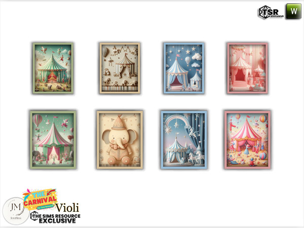 Sims 4 — The carnival Violi wall paintings2 by jomsims — Step into a world of softness and whimsy with the Violi Nursery