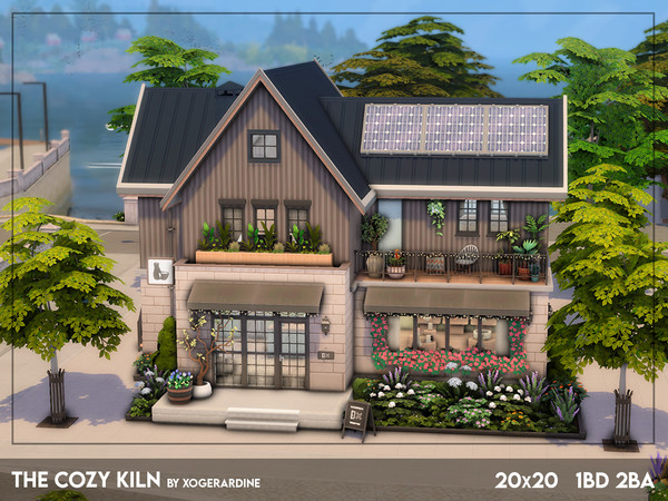 Sims 4 — The Cozy Kiln (NO CC) by xogerardine — My first build with Businesses and Hobbies EP! It's a cute, small pottery