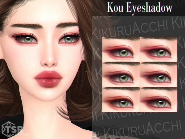 Sims 4 — Kou Eyeshadow by Kikuruacchi — - It is suitable for Female and Male. ( Teen to Elder ) - 6 swatches - HQ