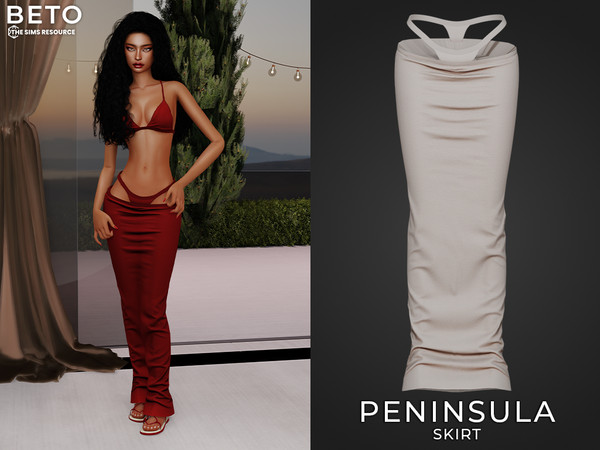 Sims 4 — Peninsula (Skirt) by Beto_ae0 — Beach skirt, for very aesthetic outfits. Enjoy it