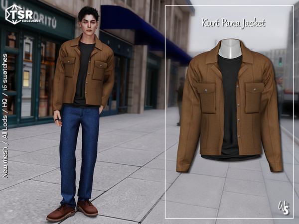 Sims 4 — Kurt Set - Pana Jacket for men by WisteriaSims — - FOR MEN - NEW MESH - TEEN TO ELDER - Clothing Top Category