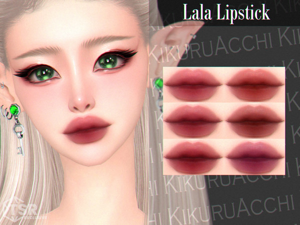 Sims 4 — Lala Lipstick by Kikuruacchi — - It is suitable for Female and Male. ( Teen to Elder ) - 6 swatches - HQ