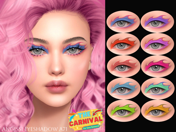 Sims 4 — Eyeshadow A71 by ANGISSI — PREVIEWS MADE USING HQ MOD 10 colors