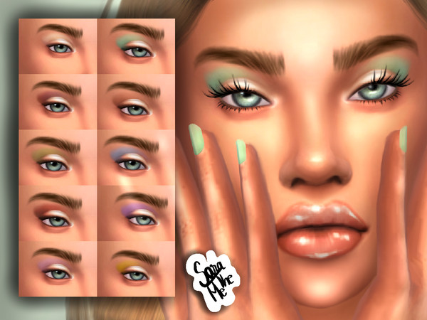 Sims 4 — 12. Natural Glam Eyeshadow by saratheme — -10 swatches