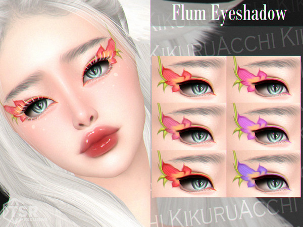 Sims 4 — Flum Eyeshadow by Kikuruacchi — - It is suitable for Female and Male. ( Teen to Elder ) - 6 swatches - HQ