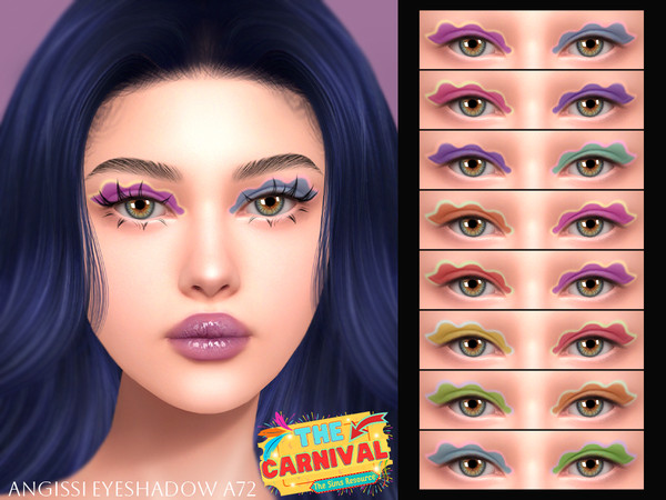 Sims 4 — Eyeshadow A72 by ANGISSI — PREVIEWS MADE USING HQ MOD 8 colors