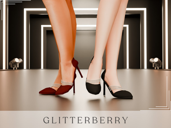 Sims 4 — Sybil Glitter Shoe by Glitterberryfly — A gorgeous white diamond (glitter) shoe