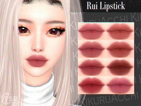 Sims 4 — Rui Lipstick by Kikuruacchi — - It is suitable for Female and Male. ( Teen to Elder ) - 8 swatches - HQ
