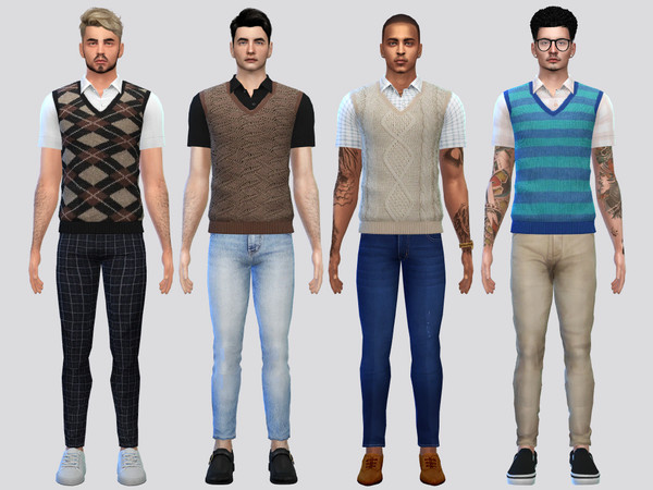 Sims 4 — Vest Layer Shirt by McLayneSims — TSR EXCLUSIVE