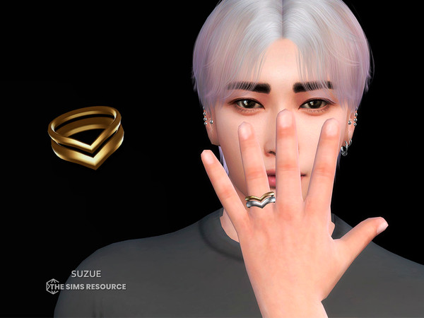Sims 4 — V Shape Ring Male by Suzue — New Mesh (Suzue)