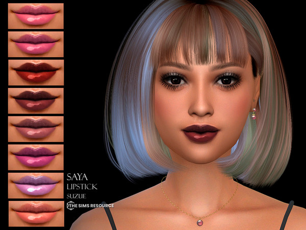 Sims 4 — Saya Lipstick N94 by Suzue — 14 Swatches