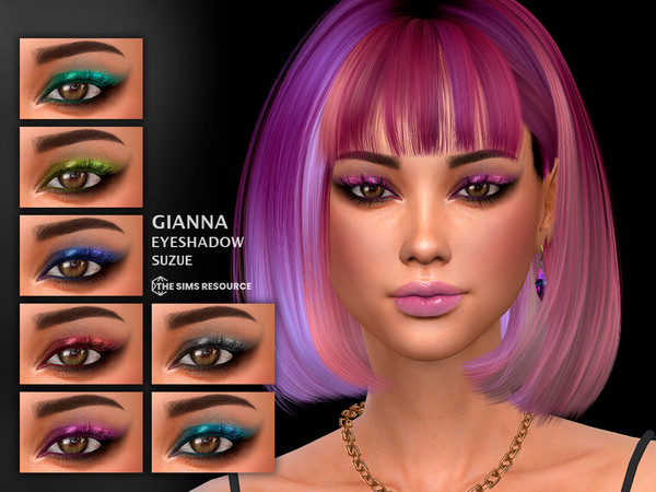 Sims 4 — Gianna Eyeshadow N92 by Suzue — 10 Swatches