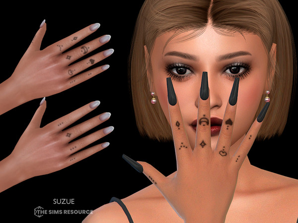 Sims 4 — Hands Tattoos N38 by Suzue — 12 Swatches
