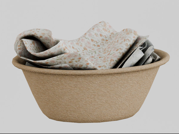 Sims 4 — Laundry Basket by Mechtasims — Cassia Set. Created by Mechtasims.