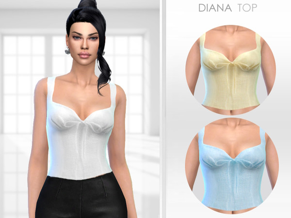 Sims 4 — Diana Top by Puresim — Female top in 3 swatches