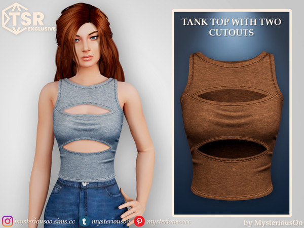 Sims 4 — Tank top with two cutouts by MysteriousOo — Tank top with two cutouts in 6 colors