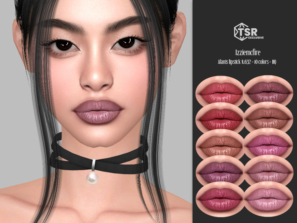 Sims 4 — IMF Alanis Lipstick N.632 by IzzieMcFire — Alanis Lipstick N.632 contains 10 colors in hq texture. Standalone