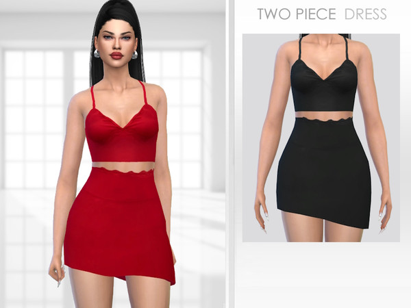 Sims 4 — Two Piece Dress by Puresim — Two piece dress