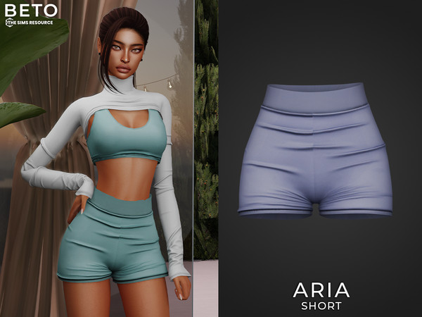 Sims 4 — Aria (Shorts) by Beto_ae0 — Women's sportswear, enjoy it in your game