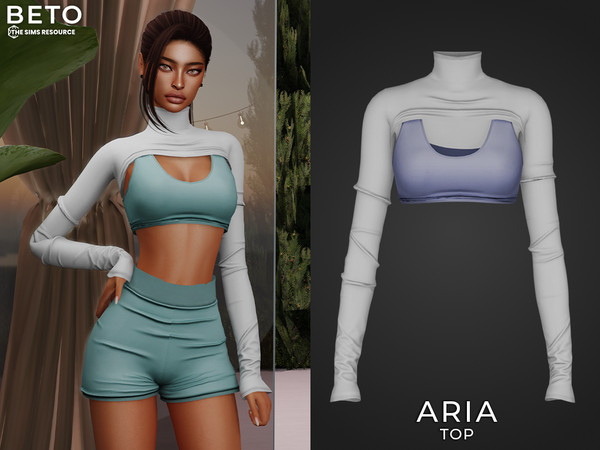 Sims 4 — Aria (Top) by Beto_ae0 — Women's sportswear, enjoy it in your game