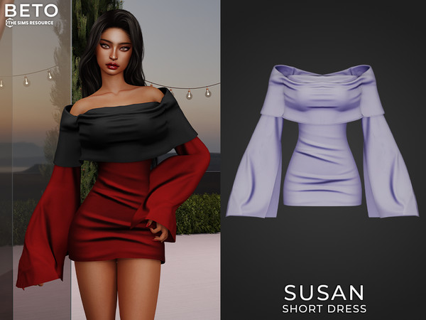 Sims 4 — Susan (Short Dress) by Beto_ae0 — Minimalist and elegant dress, Enjoy it