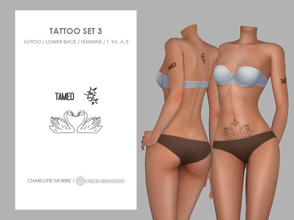 Sims 4 — Tattoo Set 3 by Charlotte_Morris — Skin Details - Tattoos