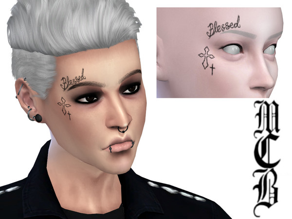 Sims 4 — Blessed Face Tattoo by MaruChanBe2 — A face tattoo for your cuties.