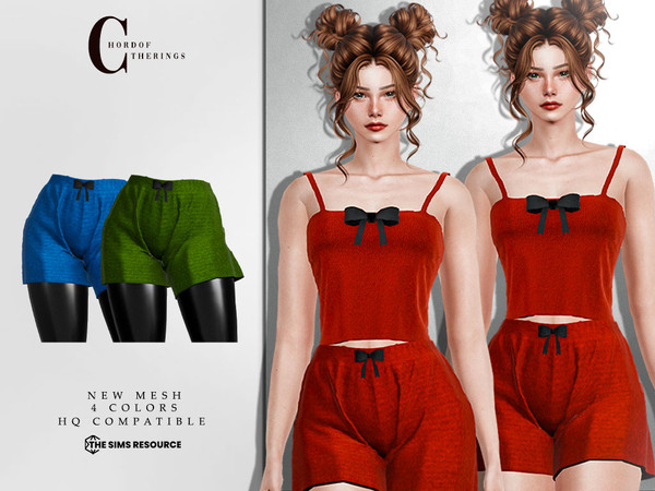 Sims 4 — Pajama Shorts B-134 by ChordoftheRings — ChordoftheRing Pajama Shorts B-134 - 4 Colors