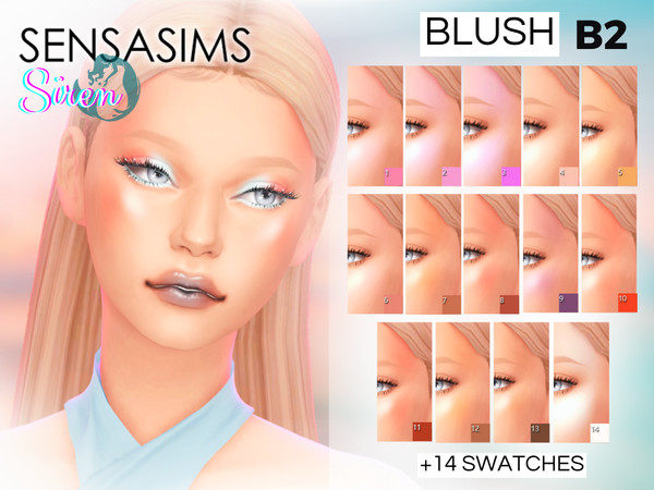 Sims 4 — Siren Blush B2 by SensaSims — Blush maxis match with + 14 swatches, for your female sims and mermaids occult, he
