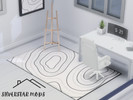Sims 4 — White Topographic Rug by Silverstar_Artwork — A Modern White Topographic Rug