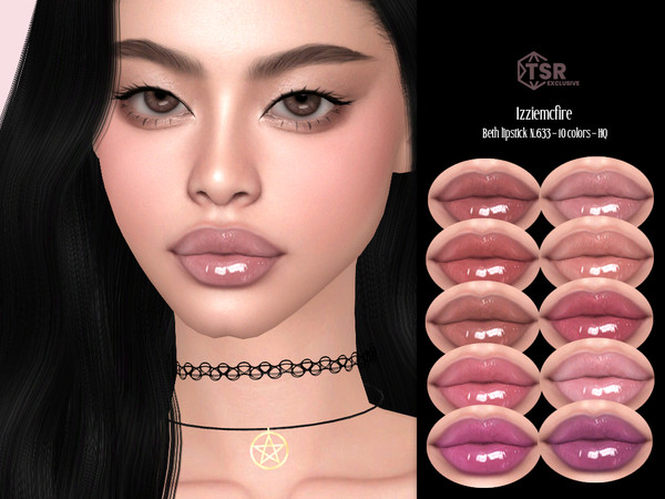 Sims 4 — IMF Beth Lipstick N.633 by IzzieMcFire — Beth Lipstick N.633 contains 10 colors in hq texture. Standalone item