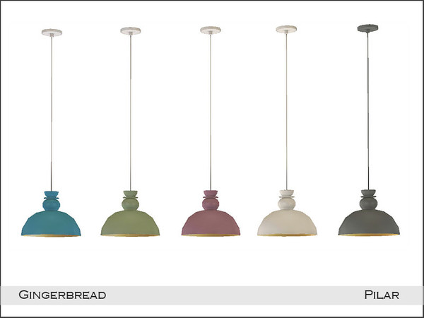 Sims 4 — Pilar Gingerbread CeilingLighMedium2 by Pilar — A mix of wood, metal, shapes and colors, classic and modern at