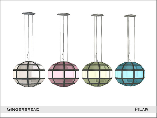 Sims 4 — Pilar Gingerbread CeilingLightMedium by Pilar — A mix of wood, metal, shapes and colors, classic and modern at