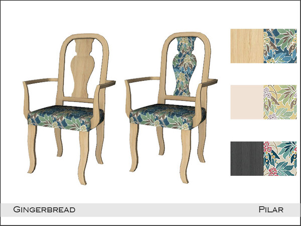 Sims 4 — Pilar Gingerbread DiningChair2 by Pilar — A mix of wood, metal, shapes and colors, classic and modern at the