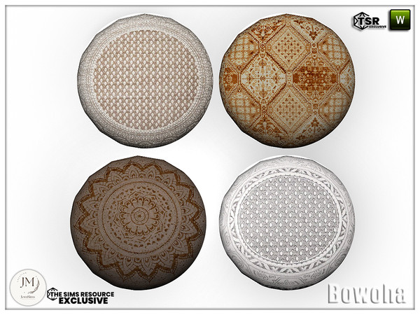 Sims 4 — Bowoha bedroom alone round cushion by jomsims — Bowoha bedroom