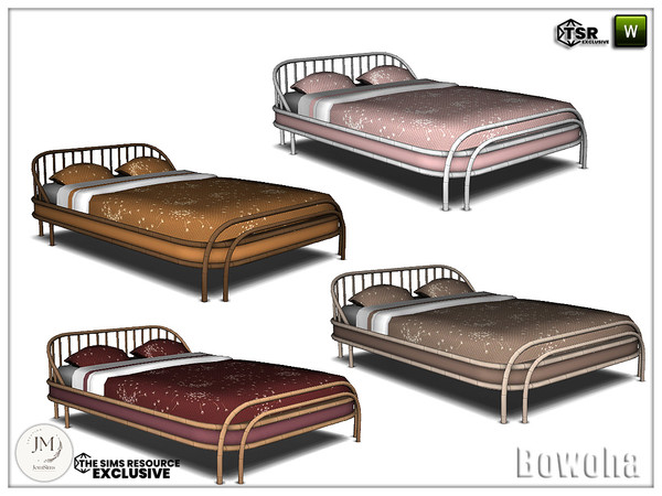 Sims 4 — Bowoha bedroom bed by jomsims — Bowoha bedroom