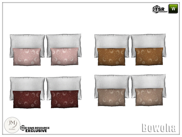Sims 4 — Bowoha bedroom cushions bed by jomsims — Bowoha bedroom
