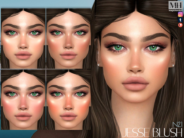 Sims 4 — [Patreon] Jesse Blush N21 by MagicHand — Full-face beauty blush in 6 colors - HQ Compatible.