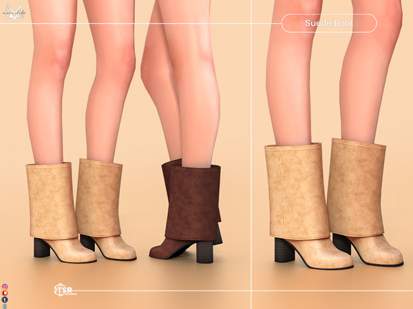 Sims 4 — Suede Boots S499 by Mermalade — New Mesh