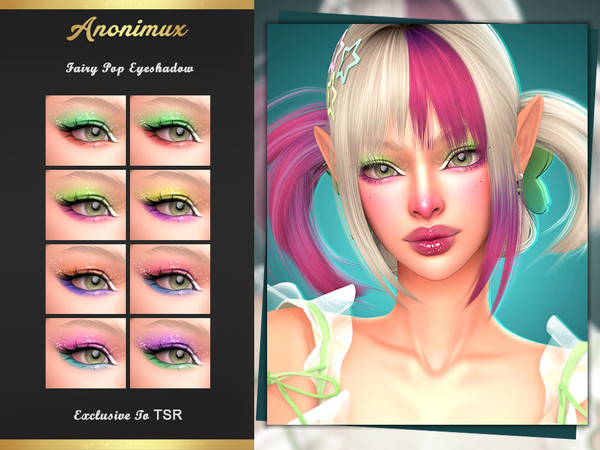 Sims 4 — Fairy Pop Eyeshadow by Anonimux_Simmer — - 8 Swatches