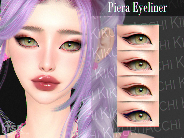 Sims 4 — Piera Eyeliner by Kikuruacchi — - It is suitable for Female and Male. ( Teen to Elder ) - 4 swatches - HQ