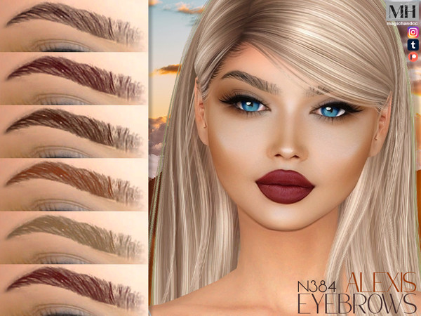 Sims 4 — Alexis Eyebrows N384 by MagicHand — Natural brows in 13 colors - HQ Compatible.
