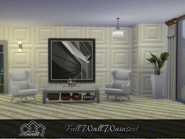 Sims 4 — Full Wall Wainscot1 by Emerald — Get inspired with these full wall wainscoting that can transform to an