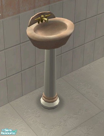 Sims 2 — Peaches N Cream Bath - Sink by Riverwillows — Gorgeous bath set in soft peach and luxurious cream colors. New