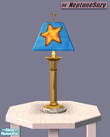Sims 2 — NSC Lamp - Shells by Neptunesuzy — Your little Simmies will love this Blue Lamp with it's Starfish Design!