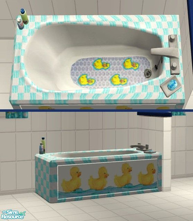 Sims 2 — Rubber Ducky Bath - Bathtub by Riverwillows — Cute bathroom featuring rubber duckies. Perfect for the young, or