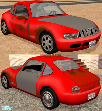 Sims 2 — Needs Work - Recolor 4 by Dr Pixel — It looks shabby - there are a few dents, the hubcaps and body panels don't