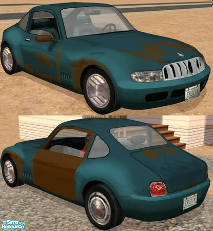 Sims 2 — Needs Work - Recolor 2 by Dr Pixel — It looks shabby - there are a few dents, the hubcaps and body panels don't