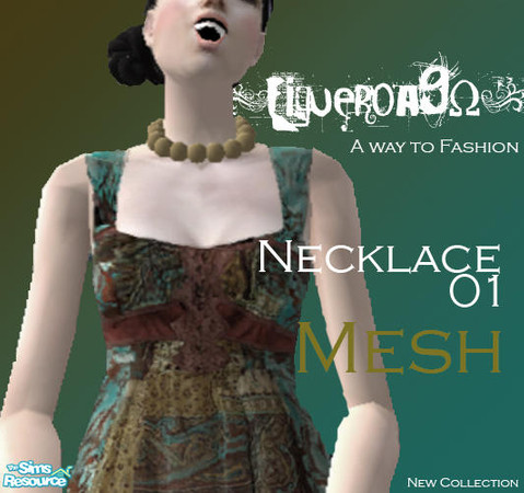 Sims 2 — F90-Necklace 01 - Mesh by Figueroa90 — Big pearl Necklace Dress collection by Figueroa90 PM for more Info